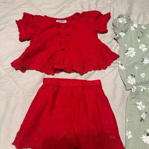 Old Navy Red Eyelet Baby Set